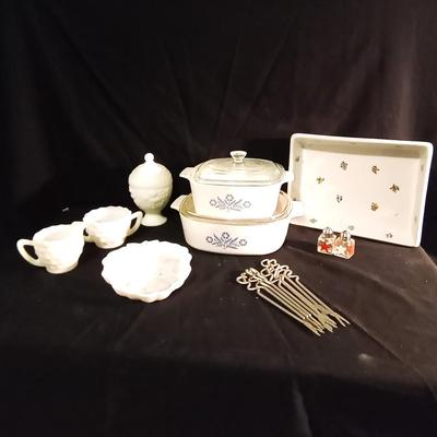 CORNING WARE BAKING DISHES-MILKGLASS AND MORE