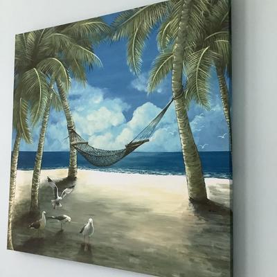 Beach hammock canvas print 23 1/2â€H 24â€W