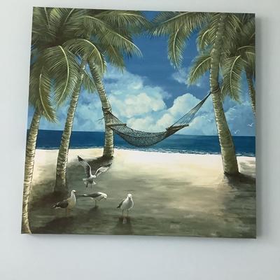 Beach hammock canvas print 23 1/2â€H 24â€W