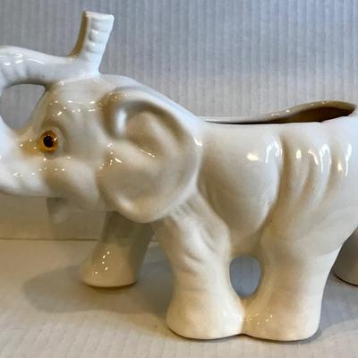 White Ceramic Elephant planter