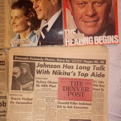 ORIGINAL EPHEMERA ON JF KENNEDY ASSASSINATION, OSWALD AND FORD