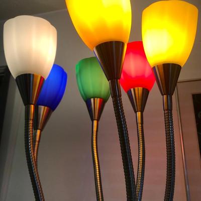 MEDUSA 6 ARM FLOOR LAMP Glass Primary Colors