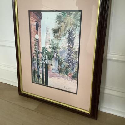 Steeple downtown 23â€H 18â€W well framed and matted