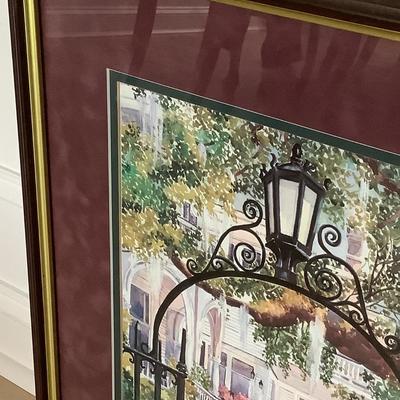 Wrought iron archway print with double mat and wood frame 23â€H 18â€W