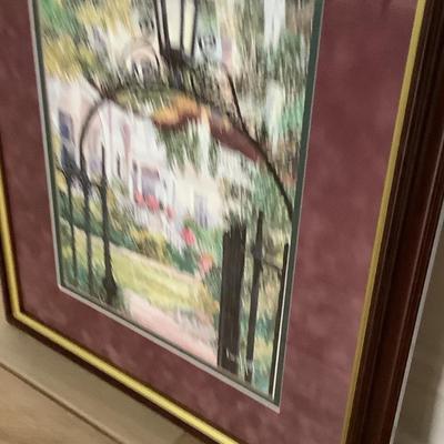 Wrought iron archway print with double mat and wood frame 23â€H 18â€W