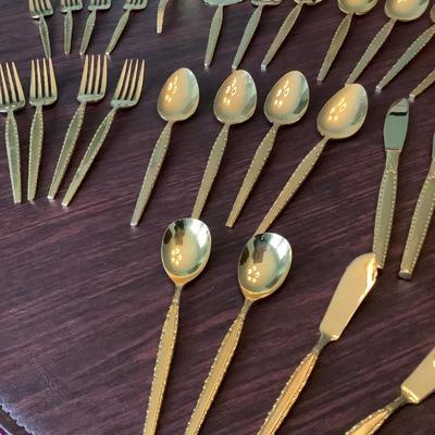 Grace Melody 4 piece gold flatware 37 piece