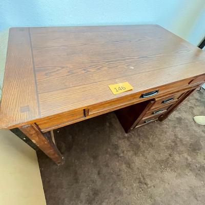 Mission style Library table desk. | EstateSales.org