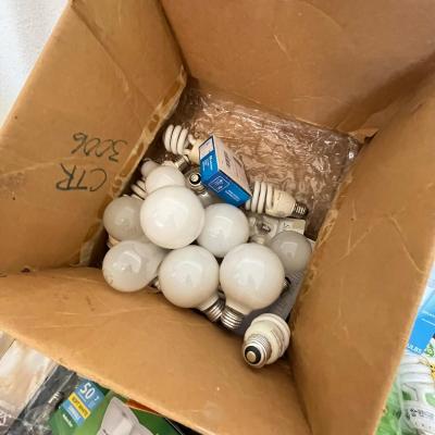Box of new light bulbs