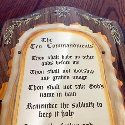 Vintage 10 Commandment Plaque