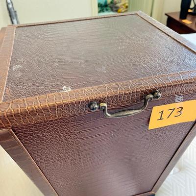 Allegator faux leather storage bin