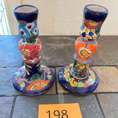 Talavera Pottery Candle Sticks.