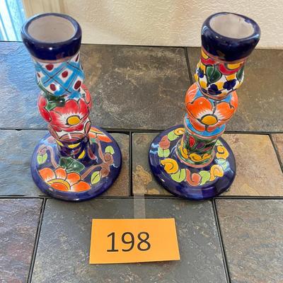 Talavera Pottery Candle Sticks.