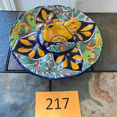 Talavera Hen on Nest Egg Dish