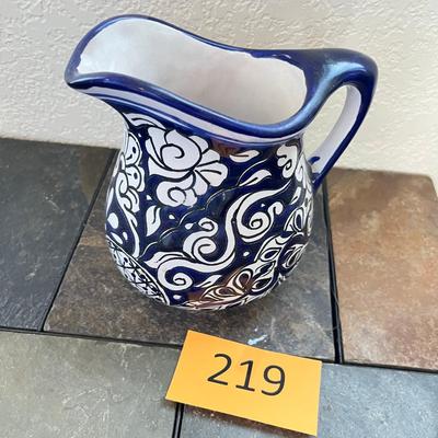 Talavera Blue & White Pitcher