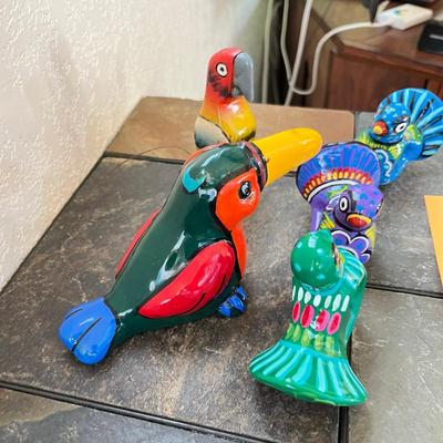 Talavera Napkin Rings & wood birds