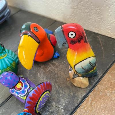 Talavera Napkin Rings & wood birds