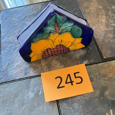 Talavera Pottery Sunflower Napkin Holder