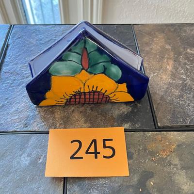 Talavera Pottery Sunflower Napkin Holder