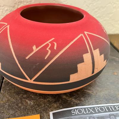 Sioux Pottery Red Bowl
