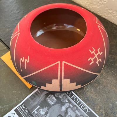Sioux Pottery Red Bowl