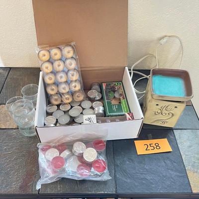 Box of tea lights & candle warmer