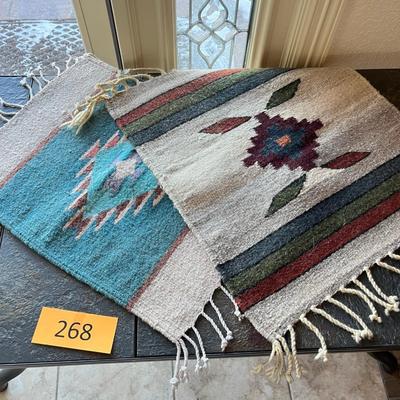 Lot of 2 small rugs Mexican Southwestern