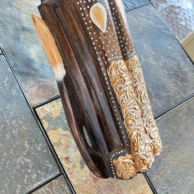 Wood carved cat