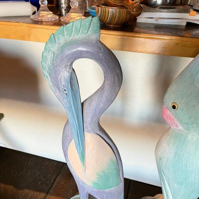 Vintage 80s Southwest Carved Birds