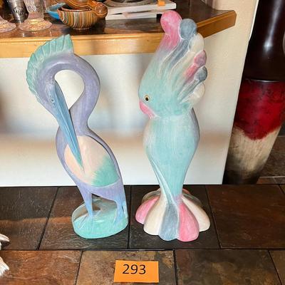Vintage 80s Southwest Carved Birds