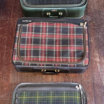 13: (3) Vintage Plaid Luggage