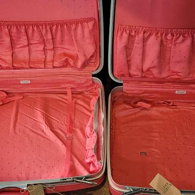 14: (2) Red/Dark Pink Samsonite Luggage