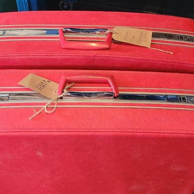 14: (2) Red/Dark Pink Samsonite Luggage