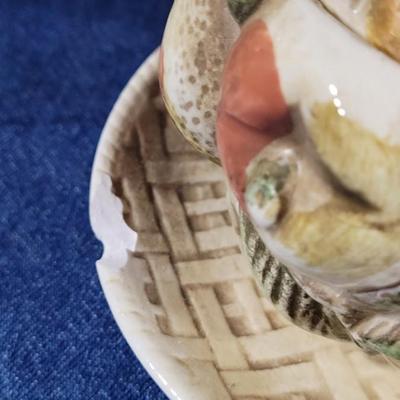 72: Mixed Earth Tone Vintage Dishes & Napkin Rings