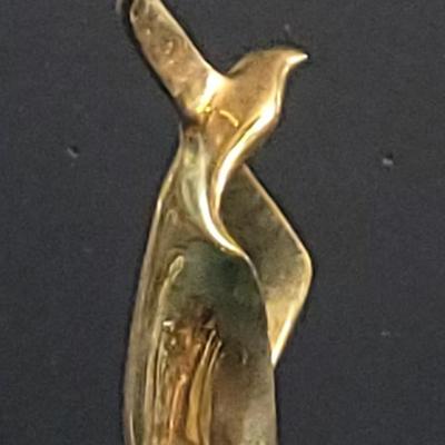 83: Vintage Mid Century Heavy Brass Bird Sculpture
