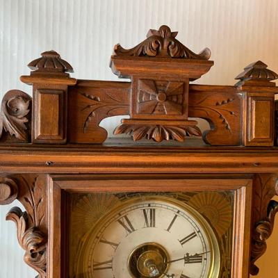 19th C. Renaissance Revival Walnut Case Mantle Clock