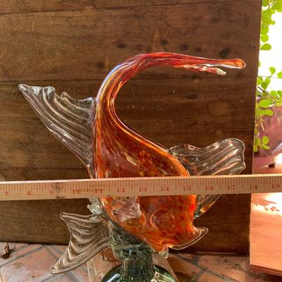 Vintage Murano Glass Gold Fish Sculpture
