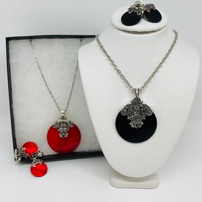 LOT 10: Two Pair of Matching Necklace/Earring Sets