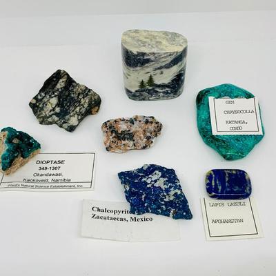 LOT 26R: Crystals: Dioptase,Chalcopyrite, Lapis Lazuli, Gem Chrysocolla & More