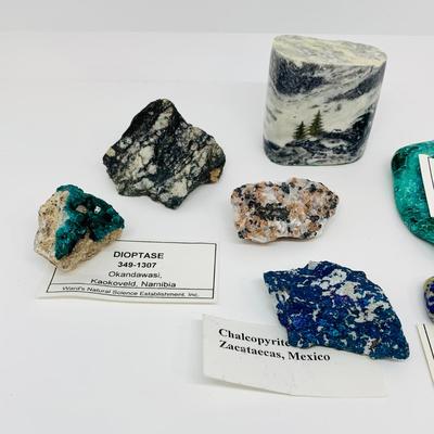 LOT 26R: Crystals: Dioptase,Chalcopyrite, Lapis Lazuli, Gem Chrysocolla & More