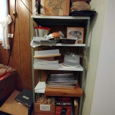Metal Shelf with Contents