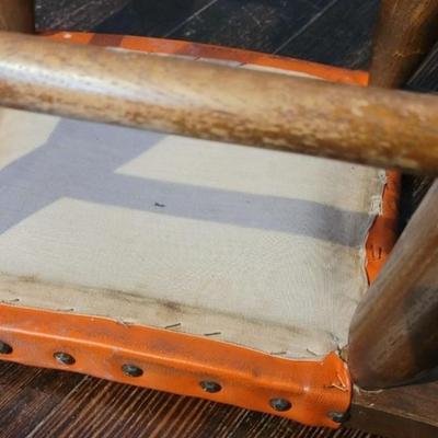 122: Mid Century Orange Vinyl Seat Stool