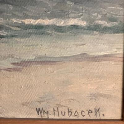 Vintage â€œWilliam Hubacekâ€ Oil on Canvas - SEASCAPE