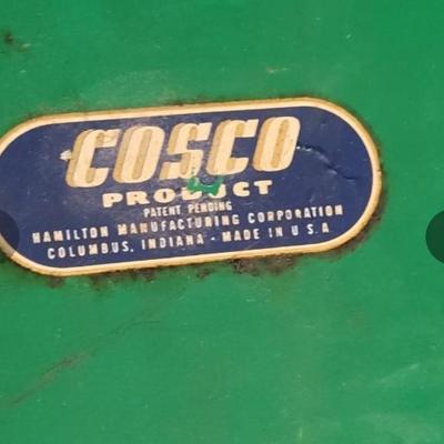 128: Vintage Green Metal Cosco Folding Table