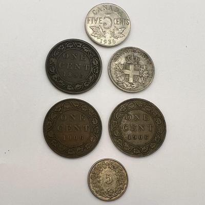 8763 Antique Coins 1816, 1818 Coronet Head Large Cent, 1893 Columbian Exposition Half Dollar & more
