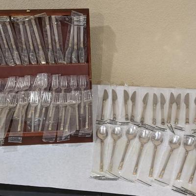 Wallace Sterling Aegean Weave Flatware Set w/ Box-WITH RESERVE