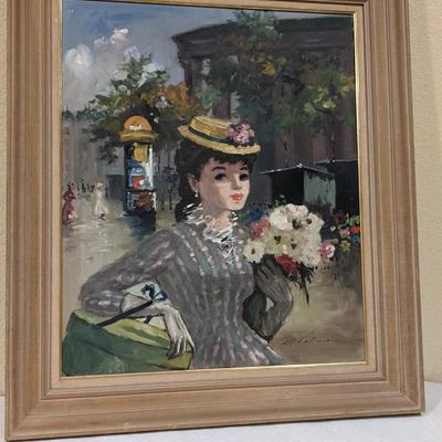 Mid Century M.Valmain Parisian Oil Painting