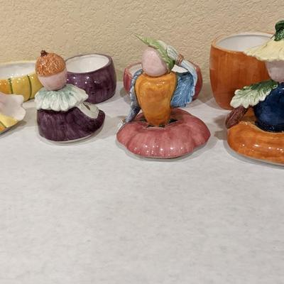 4 Horchow Italy Neiman Marcus Garden Of Eden Fairies Condiment Jelly Jars