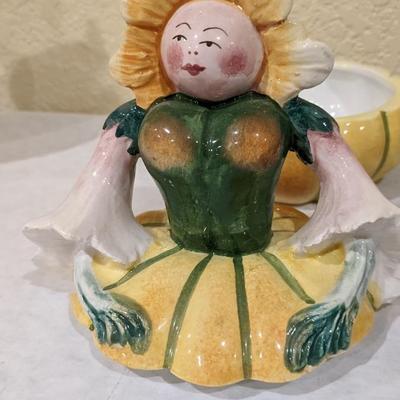 4 Horchow Italy Neiman Marcus Garden Of Eden Fairies Condiment Jelly Jars