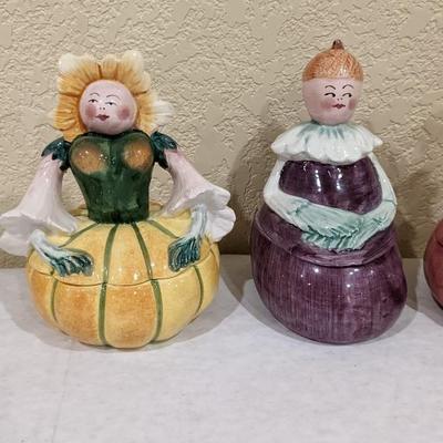4 Horchow Italy Neiman Marcus Garden Of Eden Fairies Condiment Jelly Jars