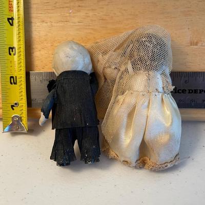Antique jointed bisque wedding cake toppers